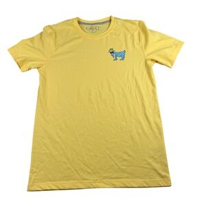GOAT USA Adult Lacrosse Short Sleeve T-Shirt Yellow Mens Small Crewneck NWOT
